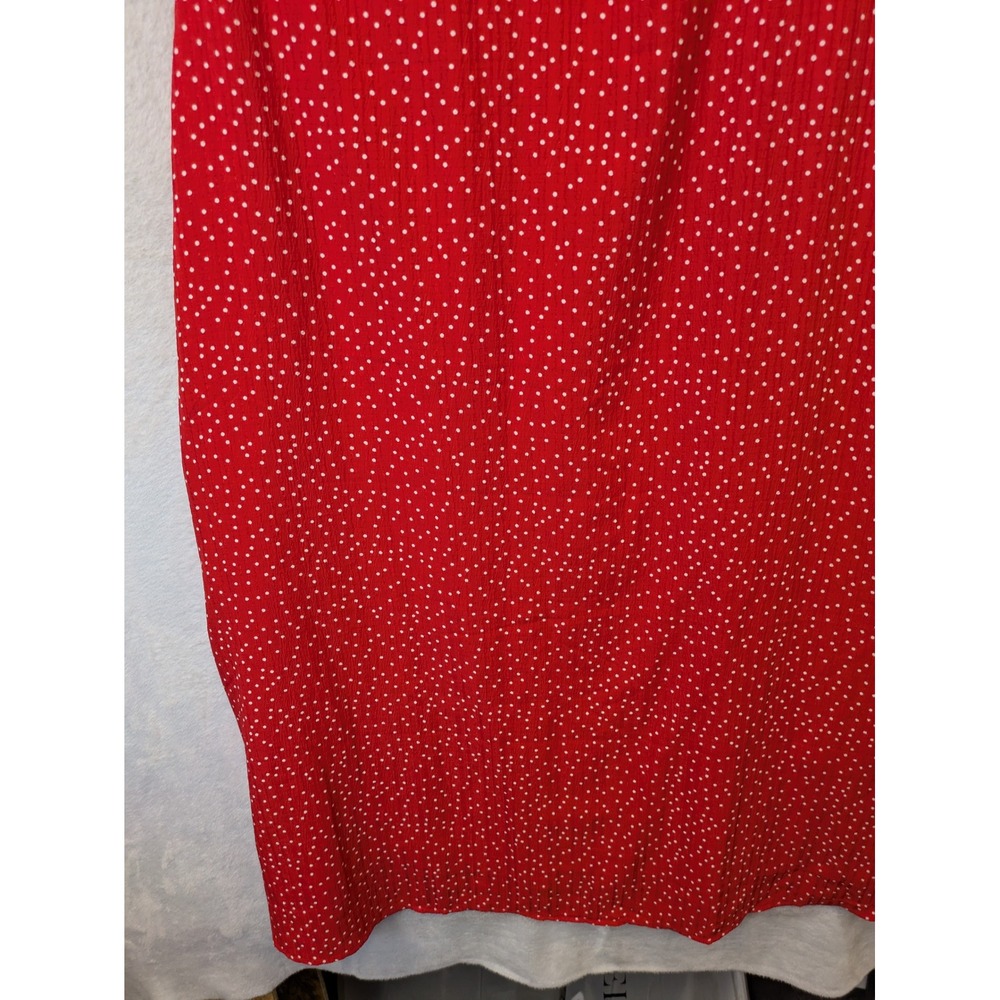 NEW Roolee Midi Dress Women's Medium Red Polka Dot Flutter Sleeve - Picture 4 of 12